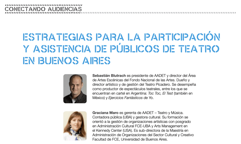 Estrategias para la participación y asistencia de públicos de teatro en Buenos Aires