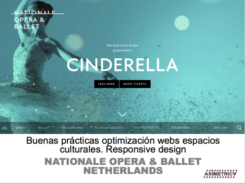 Caso de estudio Asimétrica: prácticas de diseño web y navegación para organizaciones culturales. Web de la Ópera y el Ballet Nacional de los Países Bajos